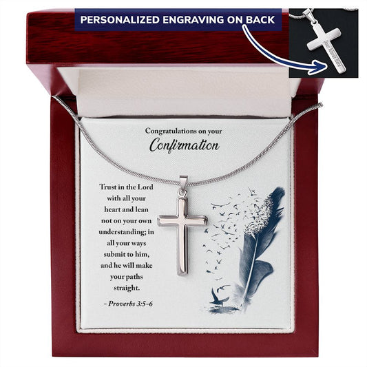 Congratulations on your Confirmation - Personalized Cross Necklace - Perfect Gift for him or her!