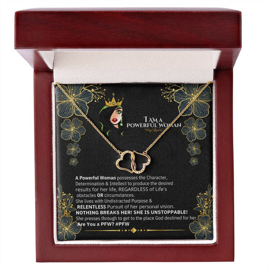 To A Powerful, Beautiful Woman - Everlasting Love 10K Solid Yellow Gold Heart Necklace - You are Amazing!