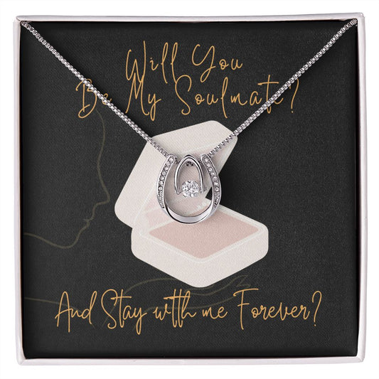 Be my SoulMate & Stay with me Forever - Lucky in Love Necklace - Perfect Gift for the Woman you're in Love with - I Love you honey!