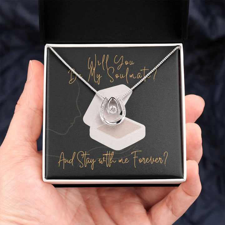 Sé mi alma gemela y quédate conmigo para siempre - Collar Lucky in Love - Regalo perfecto para la mujer de la que estás enamorado - ¡Te amo cariño! 