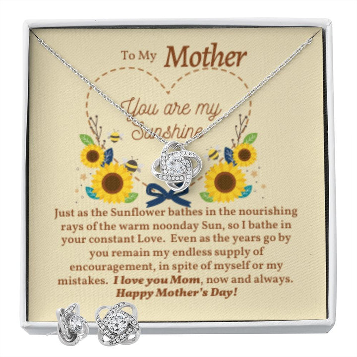 Happy Mother's Day OR JUST BECAUSE we Love you Mom - Love Knot Earring & Necklace Set - She'll Love this Gift!