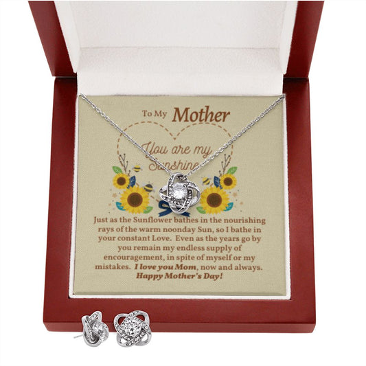 Happy Mother's Day OR JUST BECAUSE we Love you Mom - Love Knot Earring & Necklace Set - She'll Love this Gift!