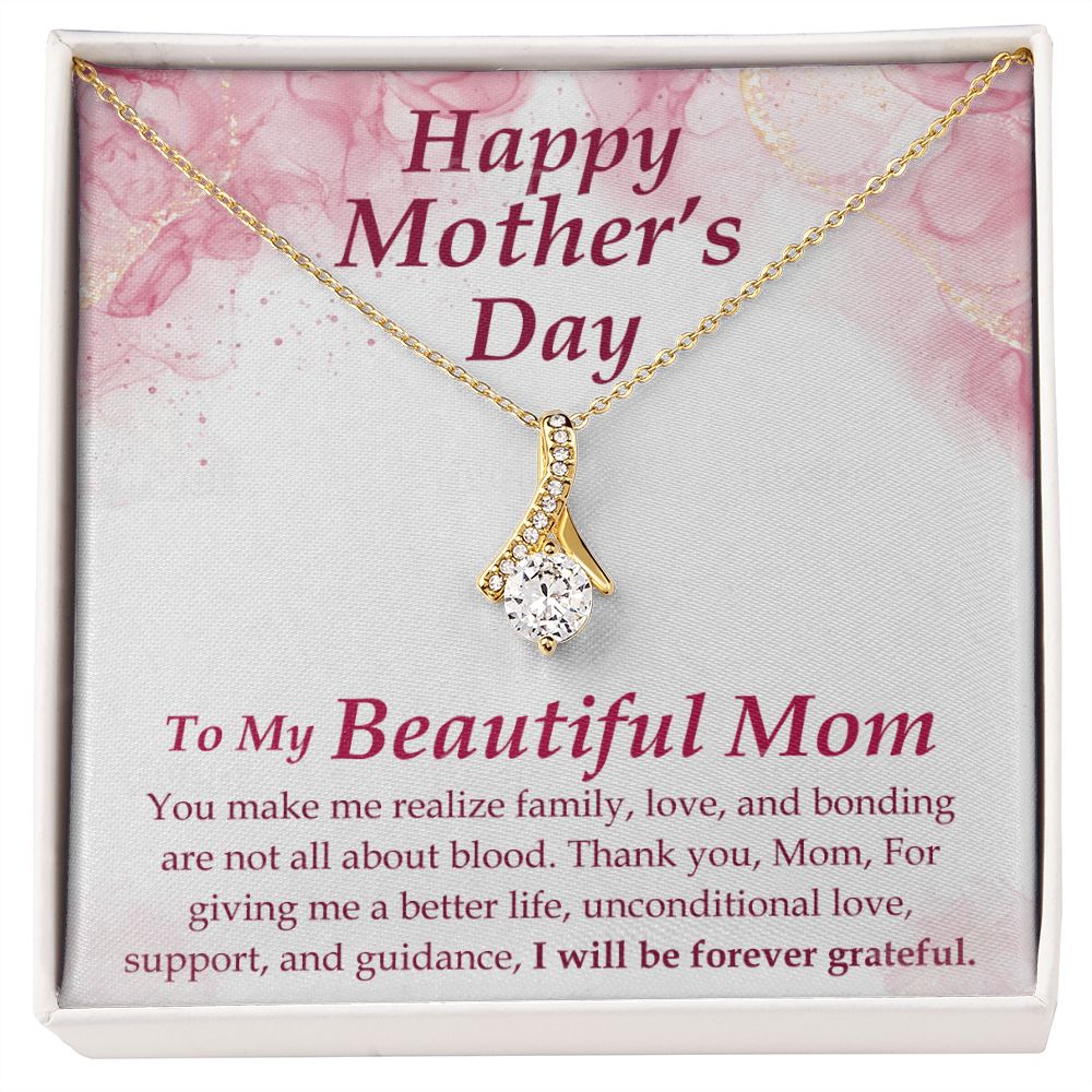 To my Beautiful Adopted Mom - Alluring Beauty Necklace - The Perfect Gift for Her