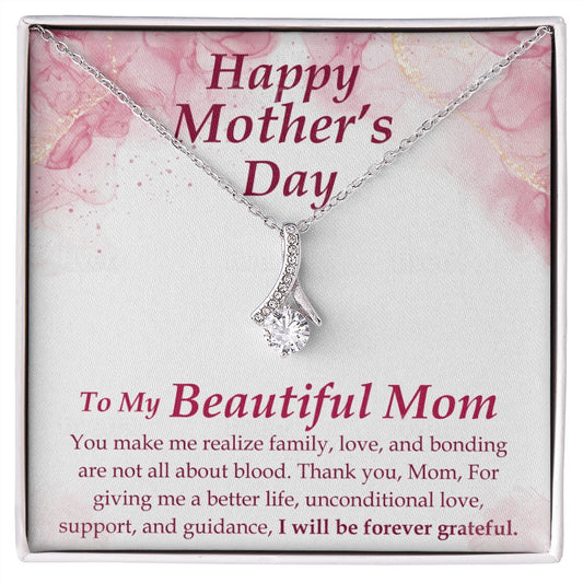 To my Beautiful Adopted Mom - Alluring Beauty Necklace - The Perfect Gift for Her