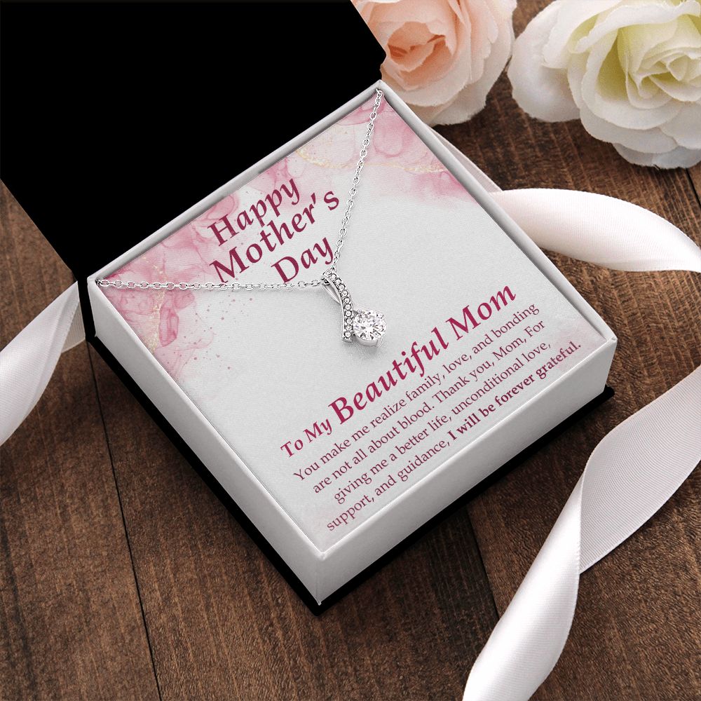 To my Beautiful Adopted Mom - Alluring Beauty Necklace - The Perfect Gift for Her