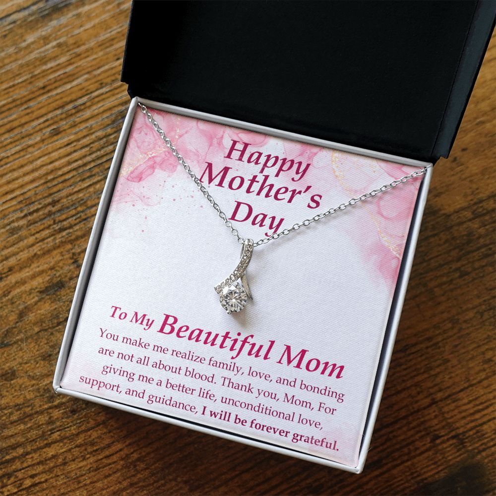 To my Beautiful Adopted Mom - Alluring Beauty Necklace - The Perfect Gift for Her