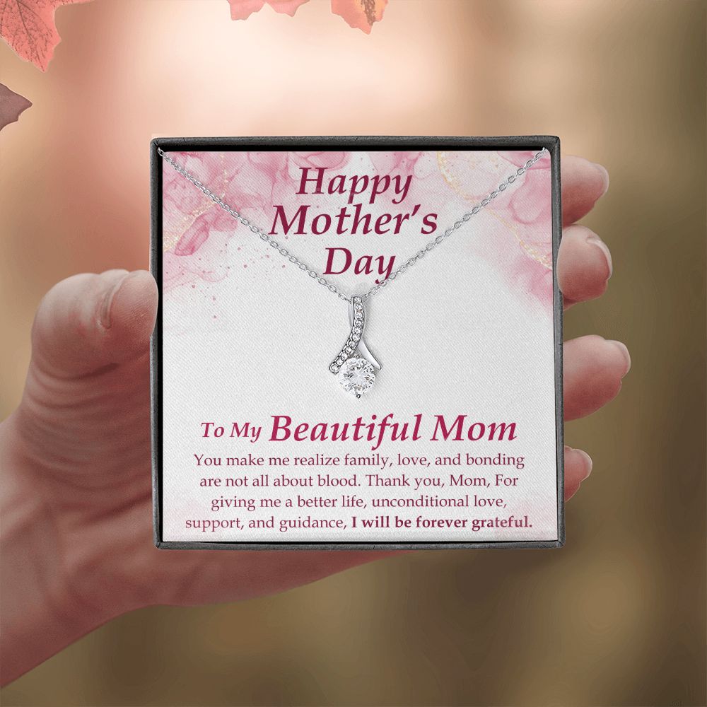 To my Beautiful Adopted Mom - Alluring Beauty Necklace - The Perfect Gift for Her