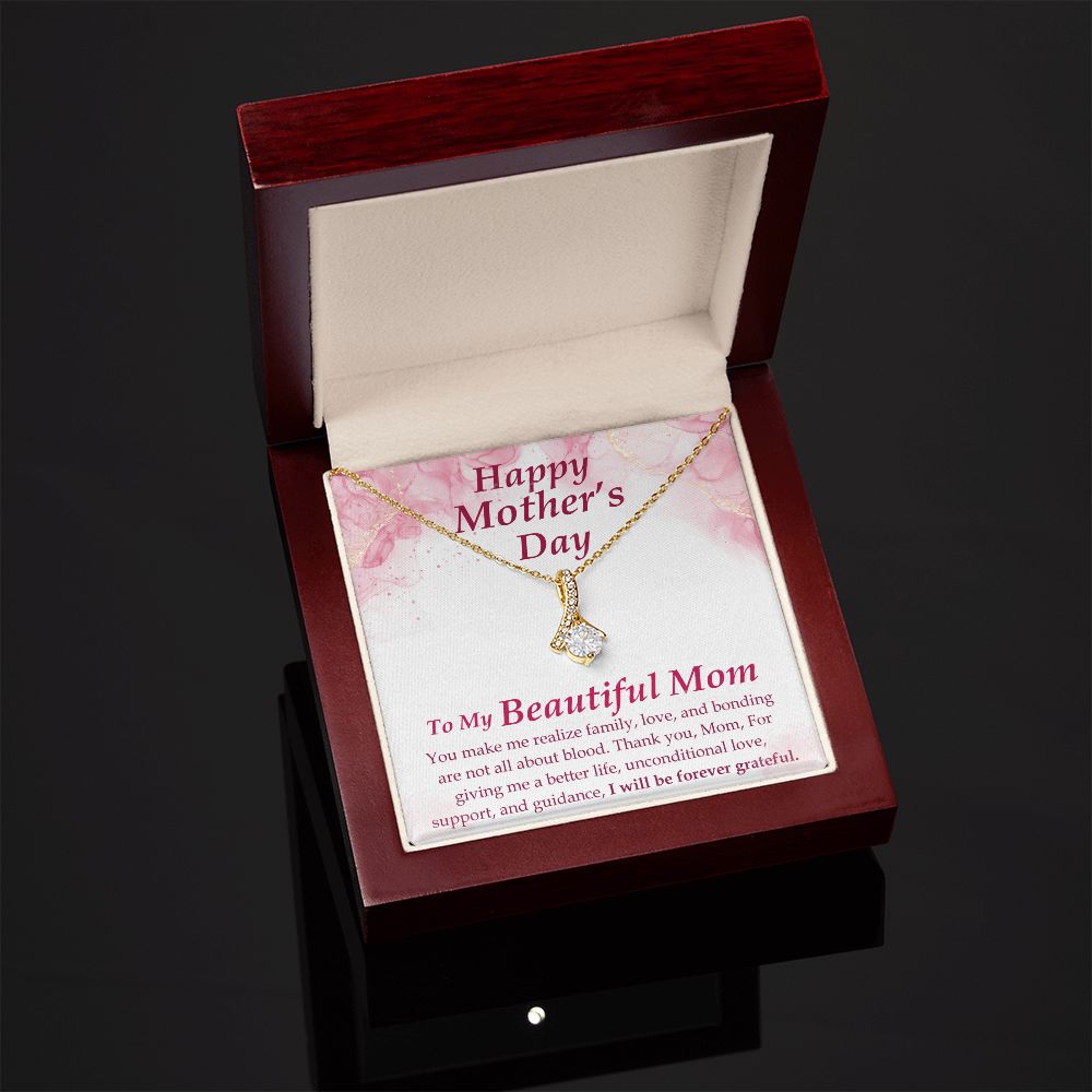 To my Beautiful Adopted Mom - Alluring Beauty Necklace - The Perfect Gift for Her