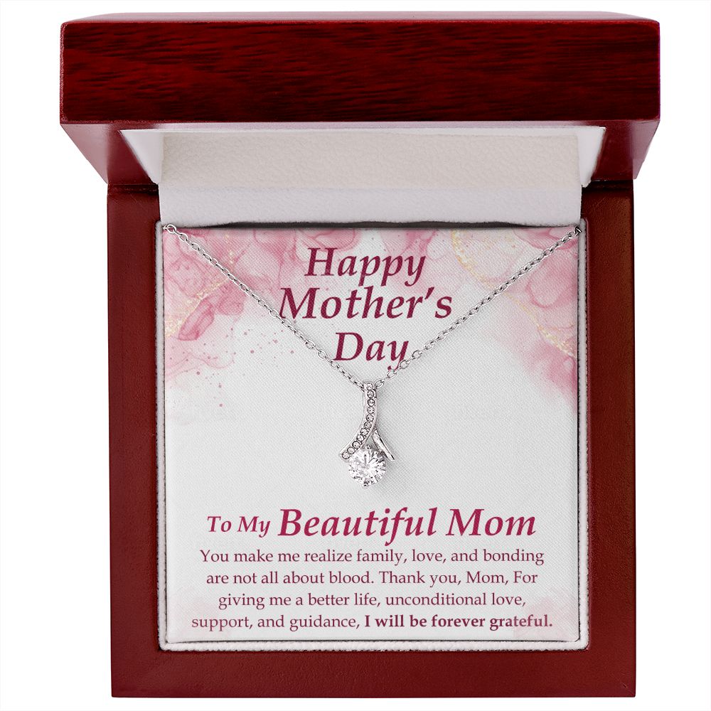 To my Beautiful Adopted Mom - Alluring Beauty Necklace - The Perfect Gift for Her