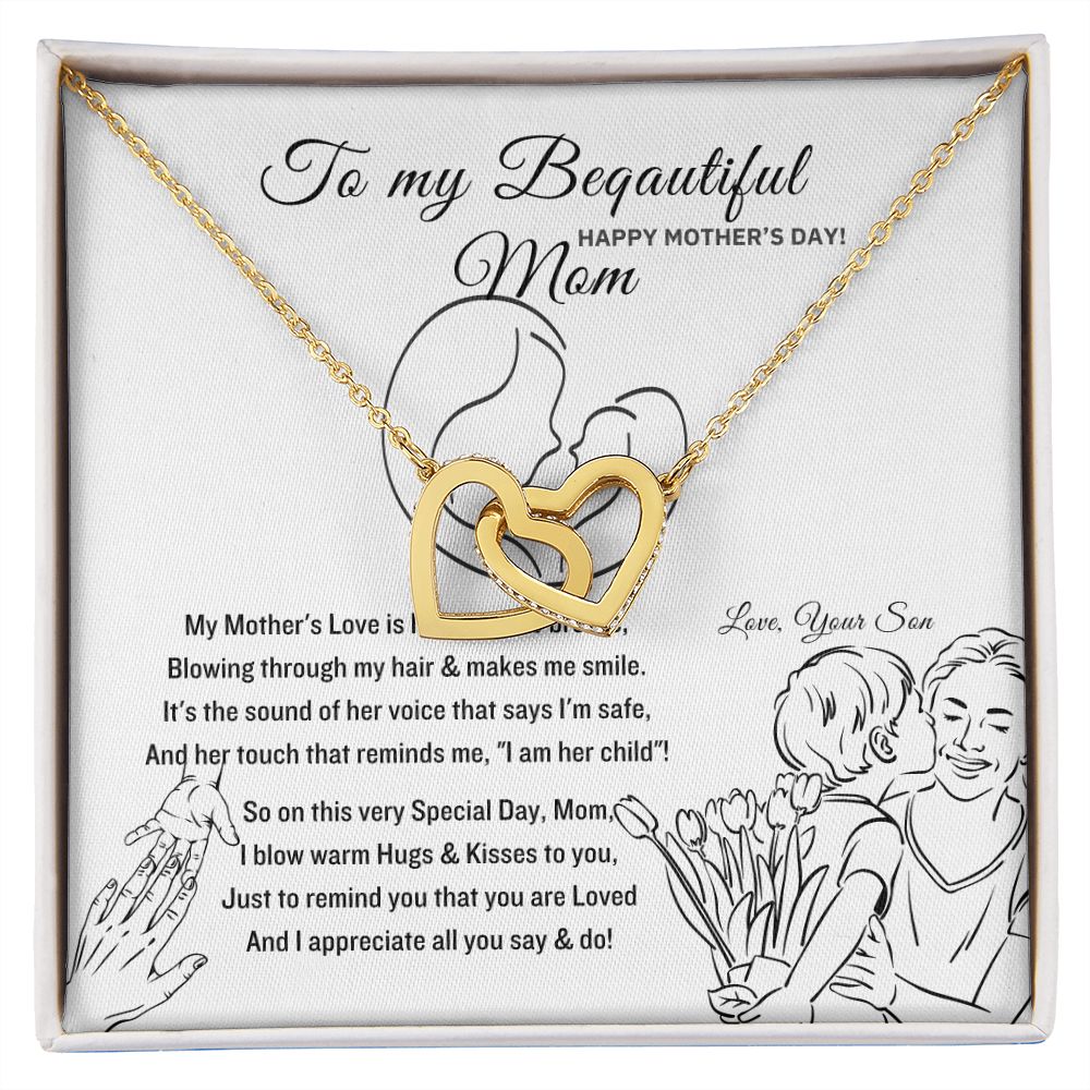 Interlocking Heart Necklace - The perfect Gift she'll love - Happy Mother's Day!