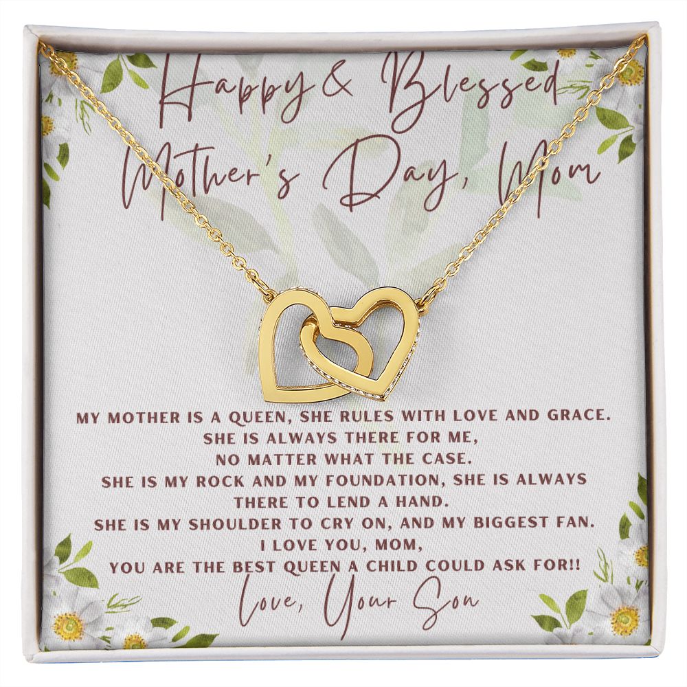 Interlocking Heart Necklace - The perfect Gift she'll love, Happy & Blessed Mother's Day my Queen Mother!