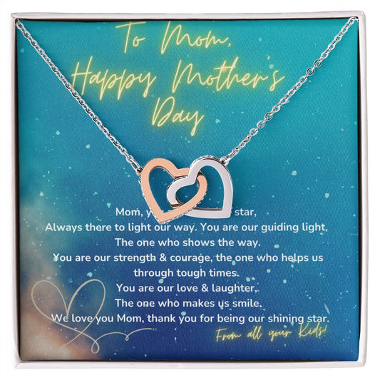 Interlocking Heart Necklace - The perfect Gift she'll love - Happy Mother's Day Mom!