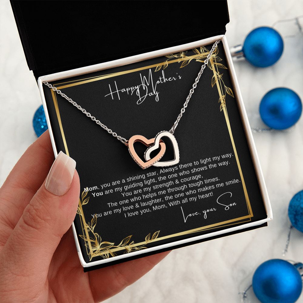 Collar de corazón entrelazado - El regalo perfecto que le encantará - ¡Feliz día de la madre mamá, ama a tu hijo! 