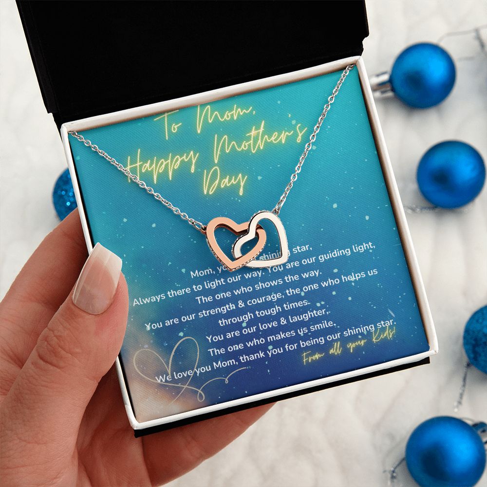 Interlocking Heart Necklace - The perfect Gift she'll love - Happy Mother's Day Mom!