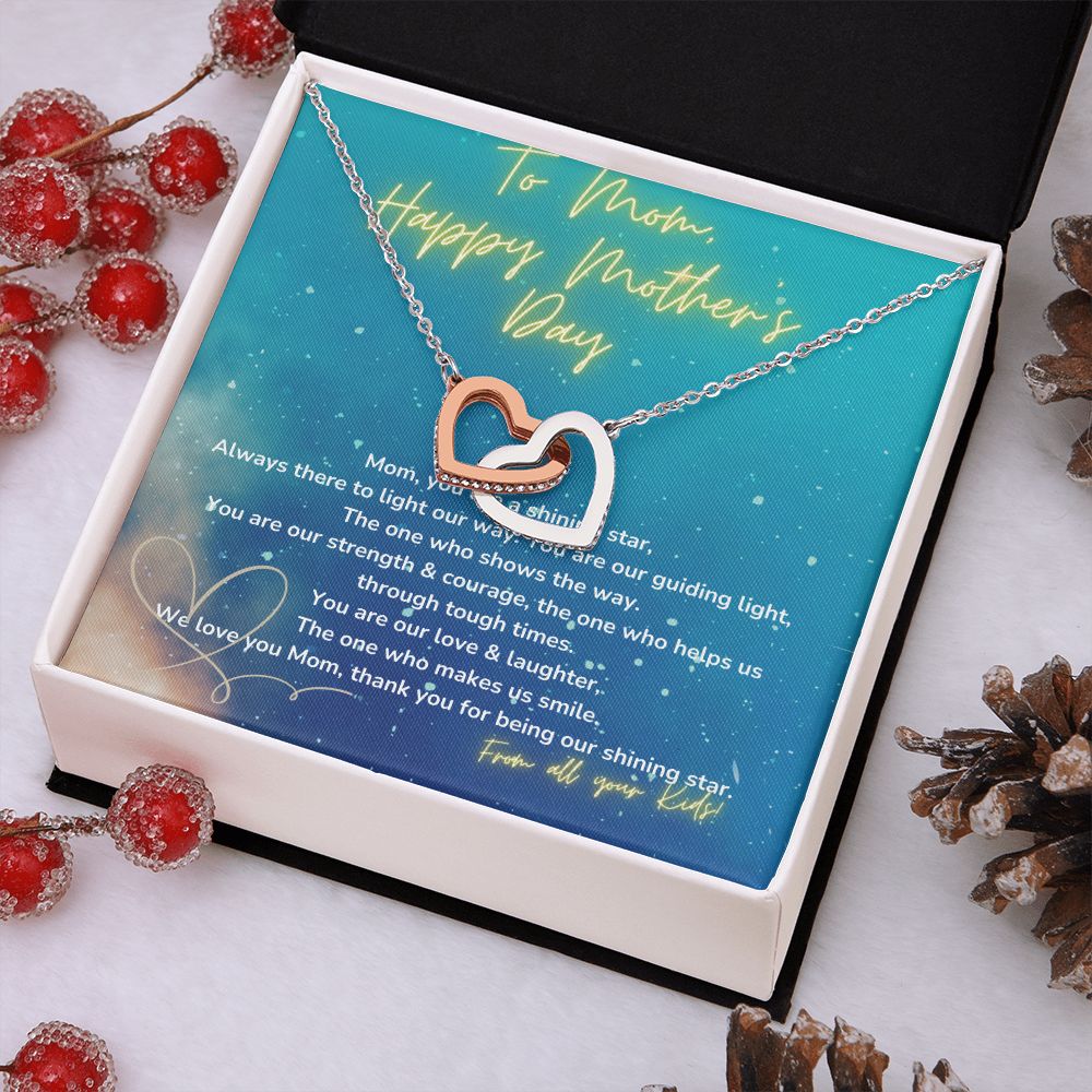 Interlocking Heart Necklace - The perfect Gift she'll love - Happy Mother's Day Mom!