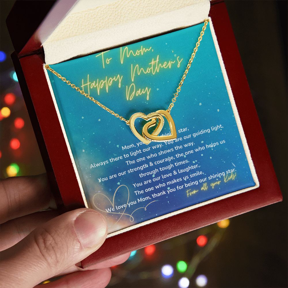 Interlocking Heart Necklace - The perfect Gift she'll love - Happy Mother's Day Mom!