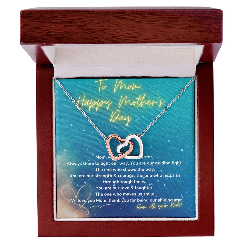 Interlocking Heart Necklace - The perfect Gift she'll love - Happy Mother's Day Mom!