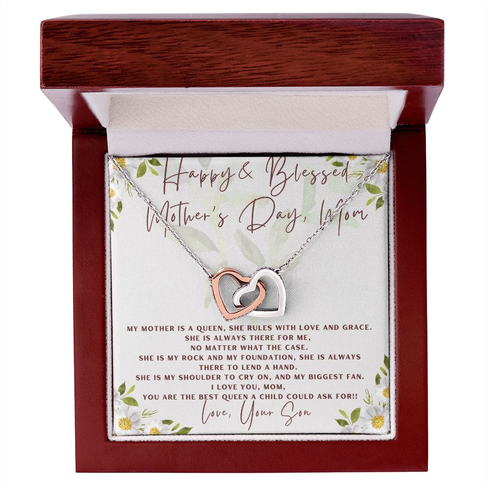 Interlocking Heart Necklace - The perfect Gift she'll love, Happy & Blessed Mother's Day my Queen Mother!