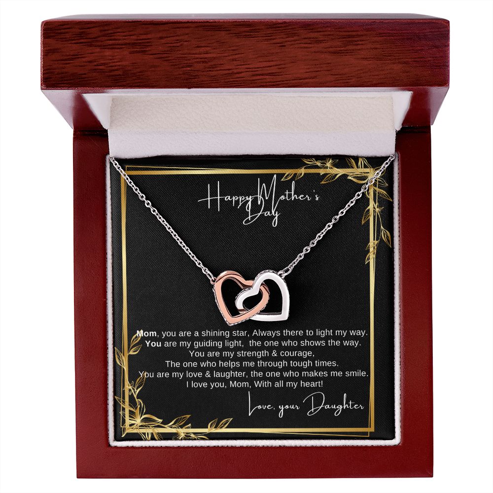 Interlocking Heart Necklace - The perfect Gift she'll love - Happy Mother's Day Mom, Love, Your Daughter!