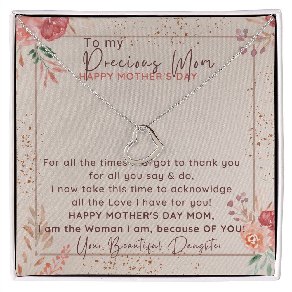 A Beautiful Gold Delicate Heart Necklace - FOR THAT AMAZING Woman in your Life! - HAPPY MOTHER'S DAY to my Precious Mom!