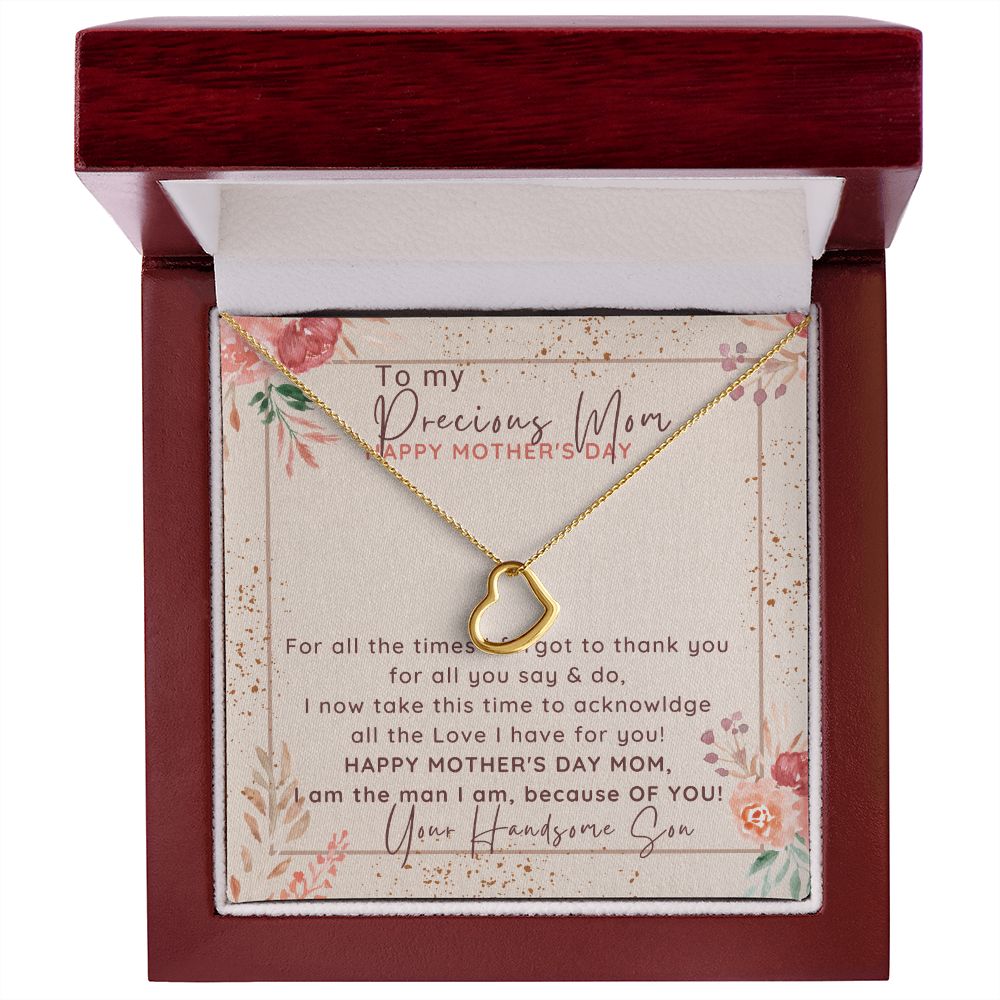 A Beautiful Gold Delicate Heart Necklace - FOR THAT AMAZING Woman in your Life! - HAPPY MOTHER'S DAY to my Precious Mom!