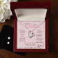 Forever Love Necklace & Clear CZ Earrings Set - the Perfect Gift to say "To our Precious Mom, Happy Mother's Day"