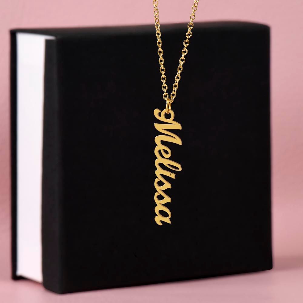 Collar con nombre vertical - PERSONALIZADO Verticalmente - No se puede obtener más "Personal" que TU nombre - ¡EL MEJOR regalo de todos!