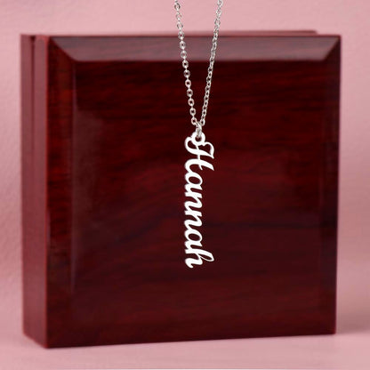 Collar con nombre vertical - PERSONALIZADO Verticalmente - No se puede obtener más "Personal" que TU nombre - ¡EL MEJOR regalo de todos!