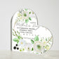 Stunning Acrylic Heart Shaped Plaque, for Mom for Mother's Day, from her loving Son!