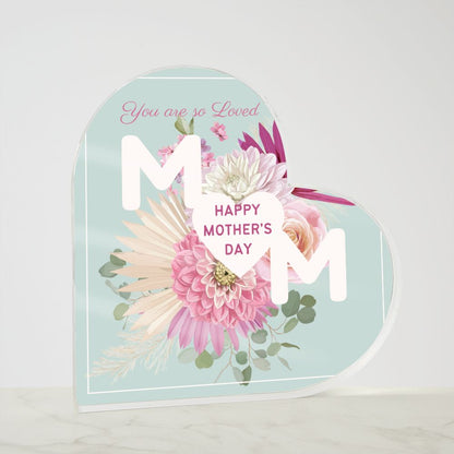 Divertida y memorable placa acrílica en forma de corazón para mamá para el día de la madre. Es el regalo perfecto para mostrarle cuánto te importa.