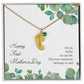 Happy First Mother's Day - PERSONALIZED Baby Feet Necklace with Birthstone - FOR MOM!